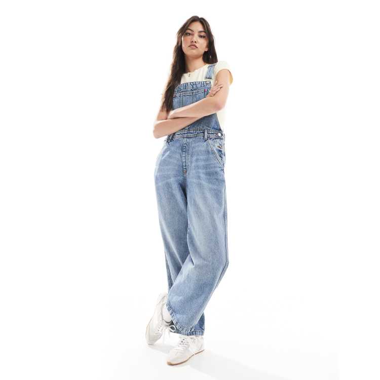 Monki denim overalls in mid blue wash | ASOS