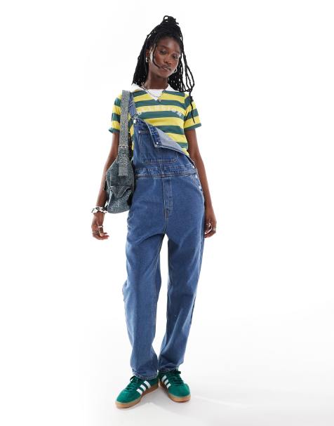 Monki denim overalls in mid blue - view 1