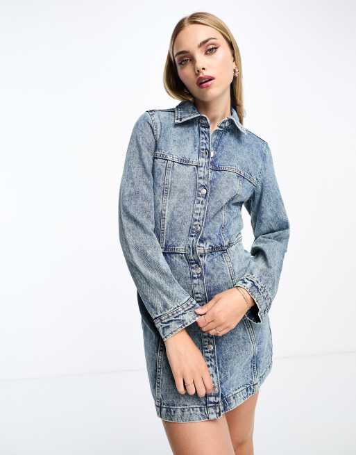 Monki denim shirt outlet dress