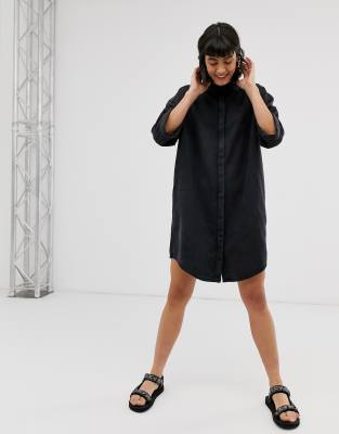 monki denim shirt dress