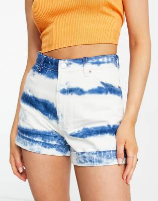 High waist denim shorts blue - Medium blue - Monki