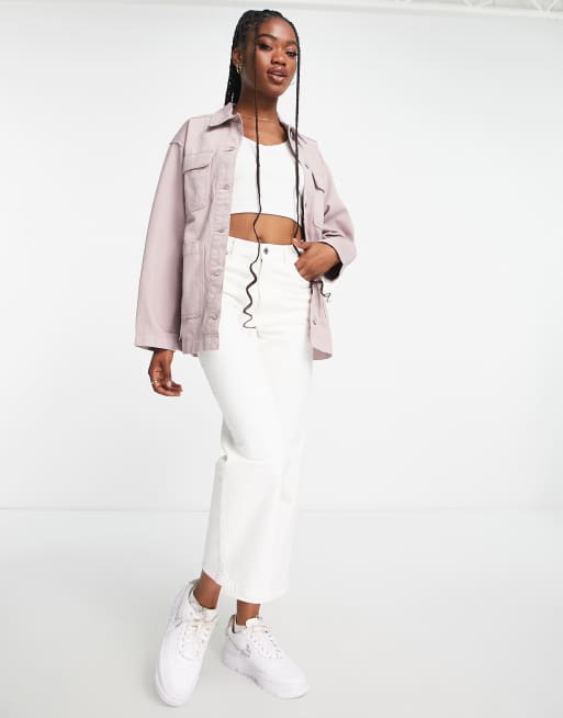 Dusty pink outlet cropped jacket