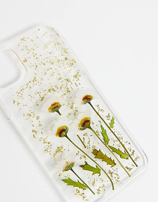 President inspanning Scheiden Monki - Doorzichtig hoesje voor iPhone 11 met gedroogde bloemen | ASOS
