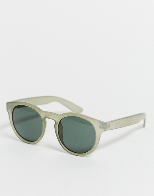 Monki Dora round sunglasses in green