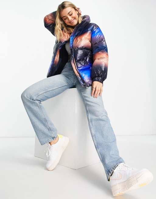 Monki - Doudoune en polyester effet dégradé - Multicolore - MULTI