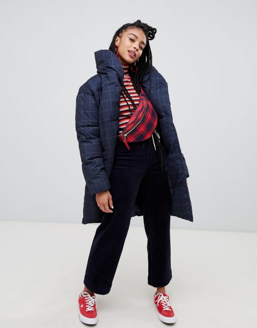 Monki Doudoune longue effet grille ASOS