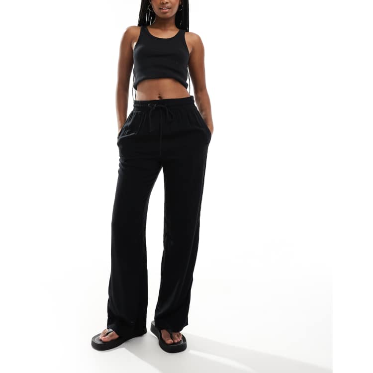 gucci blue viscose pants | HkgolferShops | Monki drawstring waist trousers  SLEEVES in black