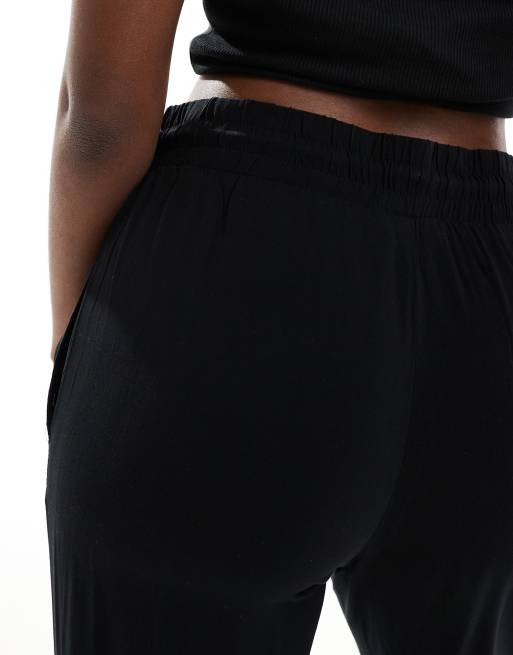 【INCHANT ME】And High Waist Long Wide Slack Women Dark Grey Terry Wide Leg Drawstring Pants
