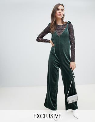 monki green dungarees