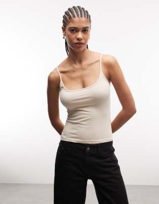 Monki Ebba Scoop Neck And Back Strappy Tank Top In White