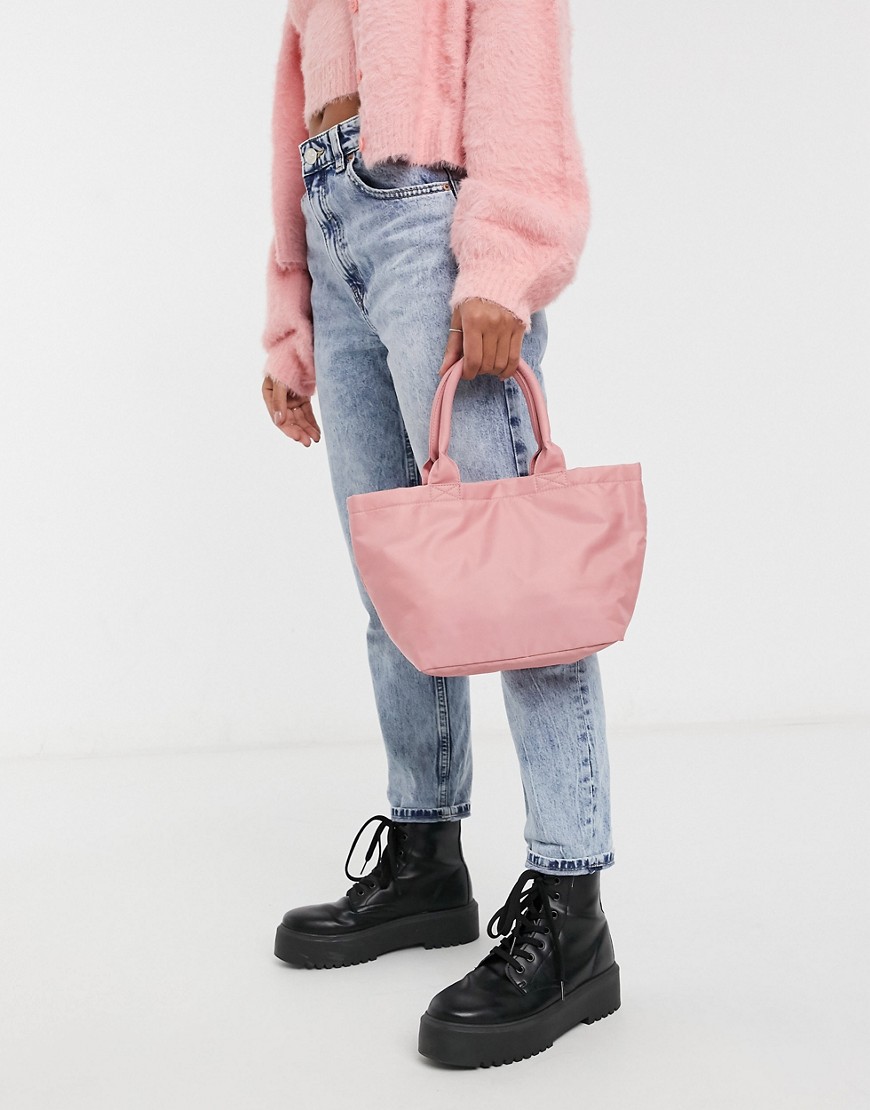 Monki Edie recycled tote holdall bag in pink