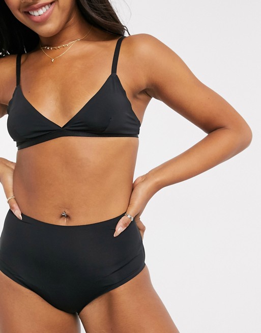 Monki Edith recycled high waist brief in black