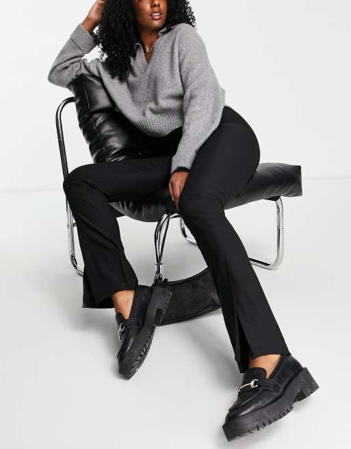Monki - Elea - Broek met split in zwart