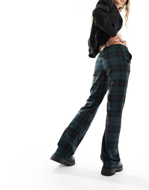 Monki – Elegante Hose in Grün und Schwarz kariert, 5 von 5