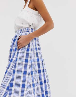 blue and white skirt