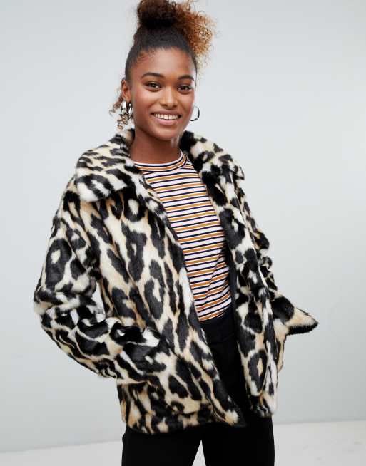 Monki shop leopard coat