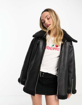 Aviator jacket monki sale