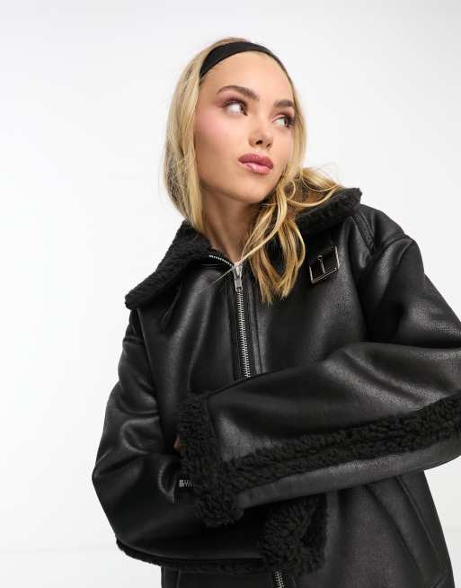 Monki shearling jacket hotsell