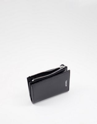 Monki faux leather zip through purse in black