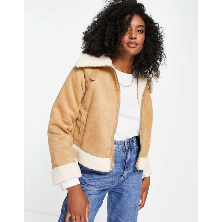 Asos faux shearling outlet jacket