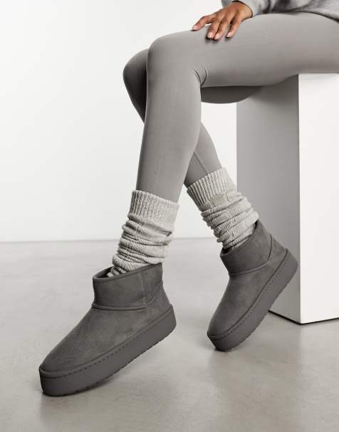 Womens hot sale grey boots