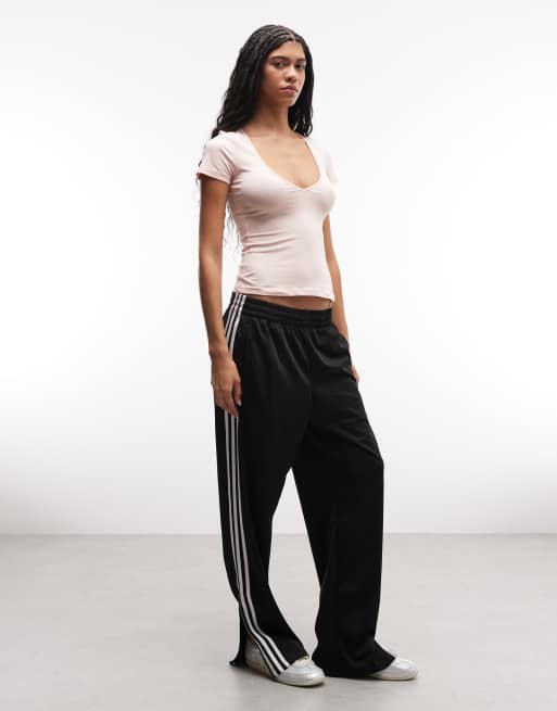 Monki - Ferskenfarvet T-shirt med V-hals, 3 af 4
