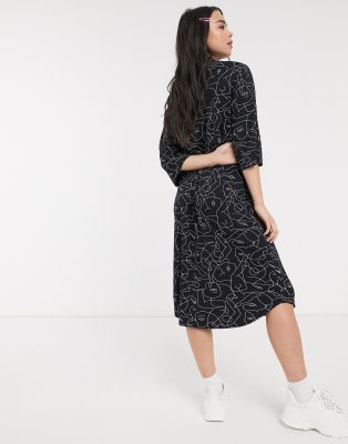 face print t shirt dress