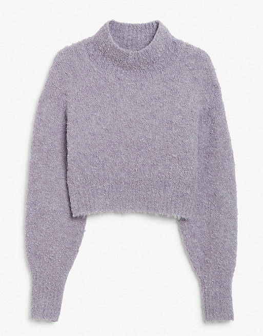  Monki Fiona high neck jumper in lilac 