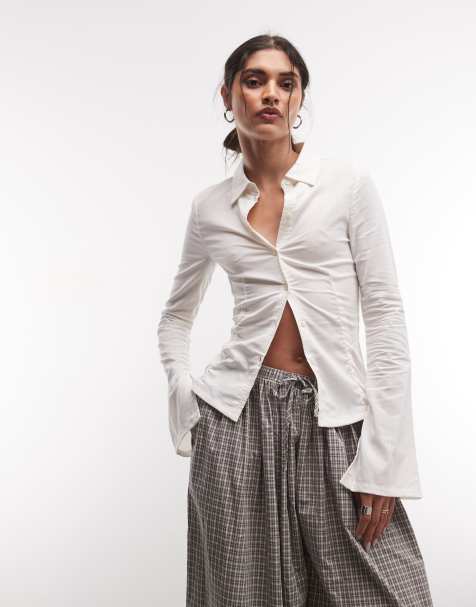 Monki fitted shirt in white - view 1
