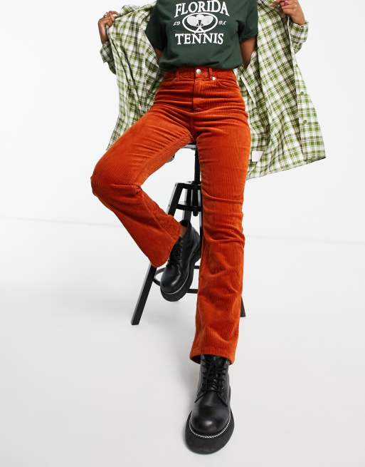 Orange cord hot sale trousers