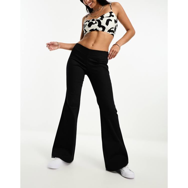 Monki tailored flared pants in black