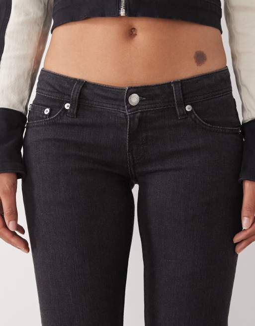 Monki flared denim jeans in washed black, 5 of 5