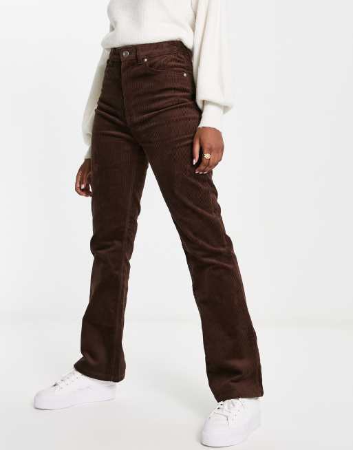 High-waist flared trousers - Brown - Monki