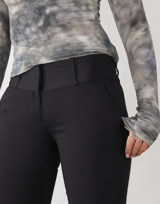 Monki flared tailored pants in black, 4 of 5
