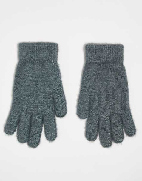 Monki – Flauschige Handschuhe in Grau - view 1