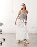 [Monki] Monki floaty maxi skirt in white S White