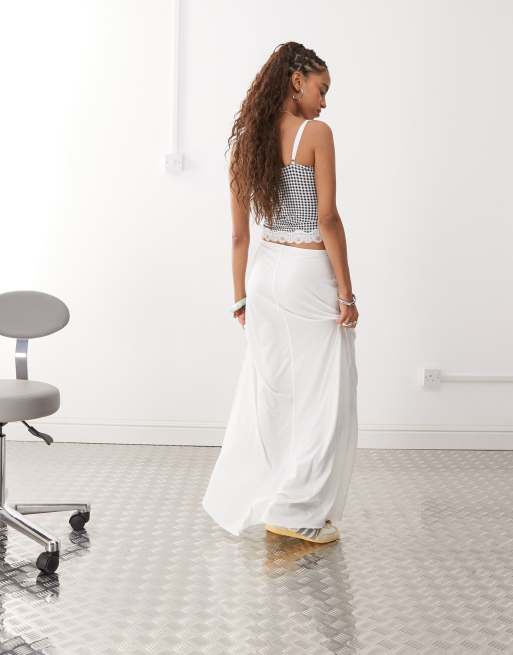 Bibiy. BIANCA LONG SKIRT ホワイト ロングスカート Bianca Satin Pleated Maxi Skirt | ALC LTD