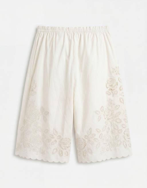 Monki floral broderie jorts in white, 7 of 7