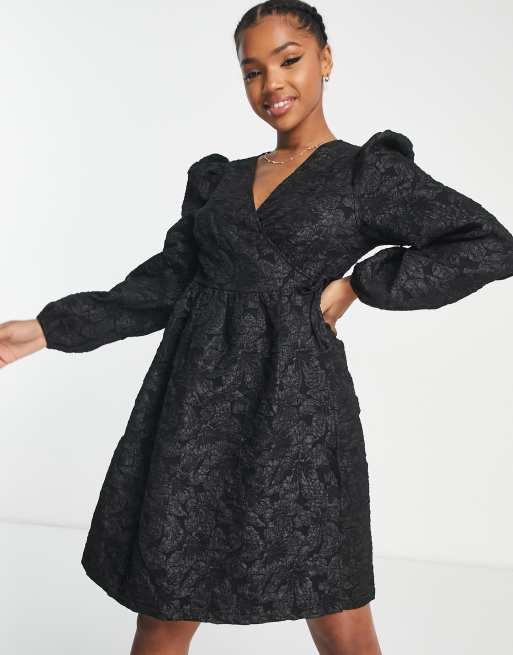 Jacquard store wrap dress