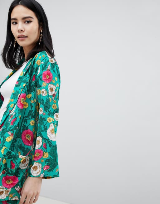 Monki Floral Print Blazer & Trousers Co-Ord, 2 of 3