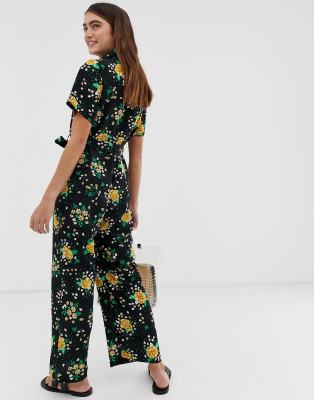 floral black jumpsuit