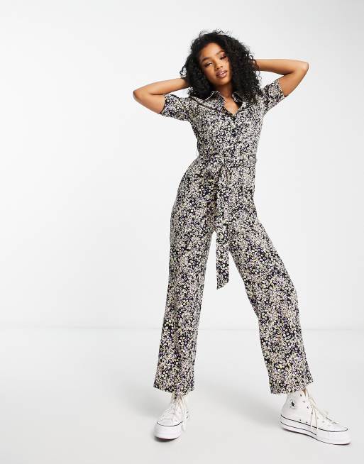 Monki floral jumpsuit on sale