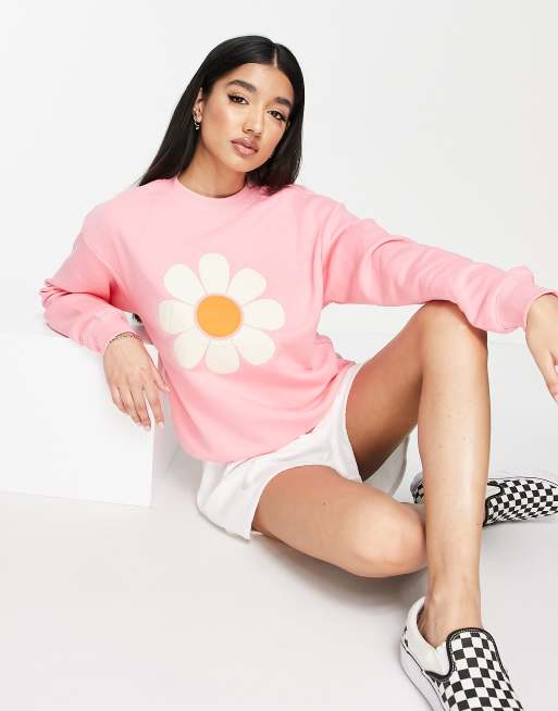 Pink daisy clearance champion sweatshirt