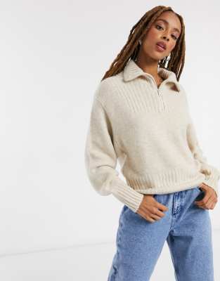 zip knitted sweater