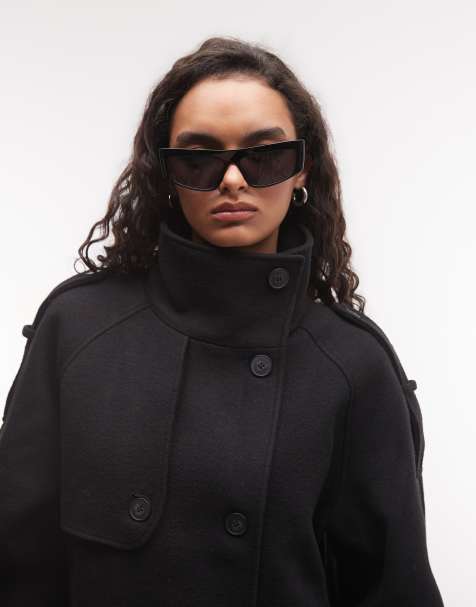 Monki funnel neck jacket in black - view 1