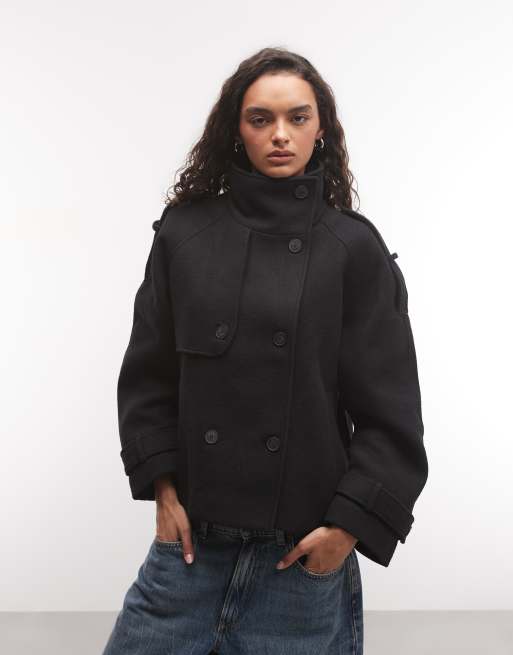 Monki funnel neck jacket in black, 2 of 4