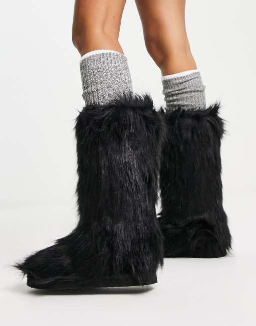 Thigh high hotsell furry boots