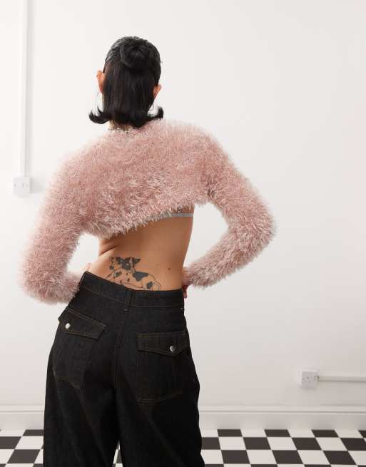 ミストレアス Fuzzy Knit Peplum Cami & Bolero Women's Mercerized Cotton Crochet Peplum Cardigan | Brooks Brothers