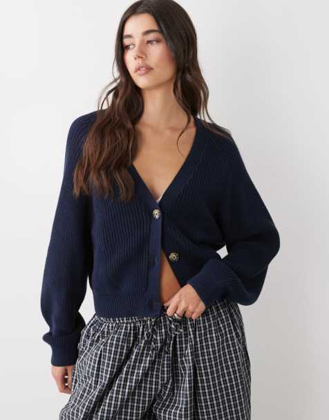 Monki - Gebreid vest in marineblauw - view 1