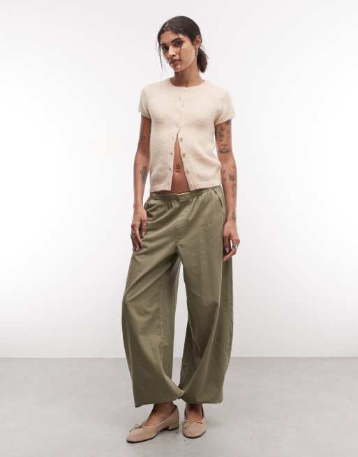 Monki gebreide cardigan top met korte mouwen in beige, 2 van 4